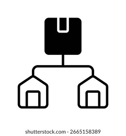 Distribution Vector for Product Delivery and Logistics, Package flow illustration, supply chain and retail connection