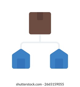 Distribution Vector for Product Delivery and Logistics, Package flow illustration, supply chain and retail connection