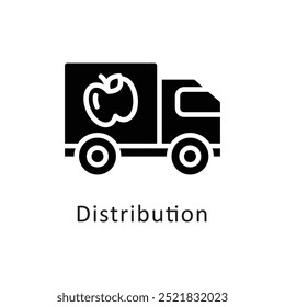 Distribution vector Solid icon style illustration. Symbol on White background EPS 10 File
