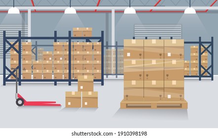 Distribution Warehouse Operations vector Illustration