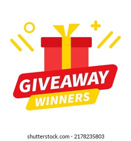 Distribución a los ganadores en forma de regalo. Banner web moderno. Ilustración del vector