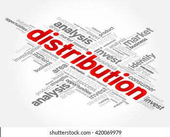 Distribution word cloud, business concept