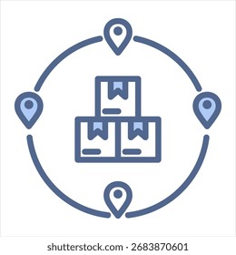Distributor blaues Symbol, Vektorgrafik
