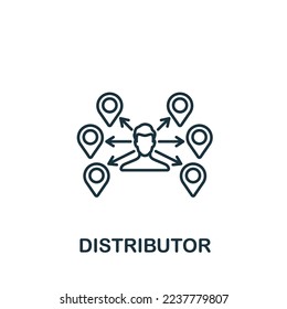 Distributor icon. Monochrome simple Global Business icon for templates, web design and infographics