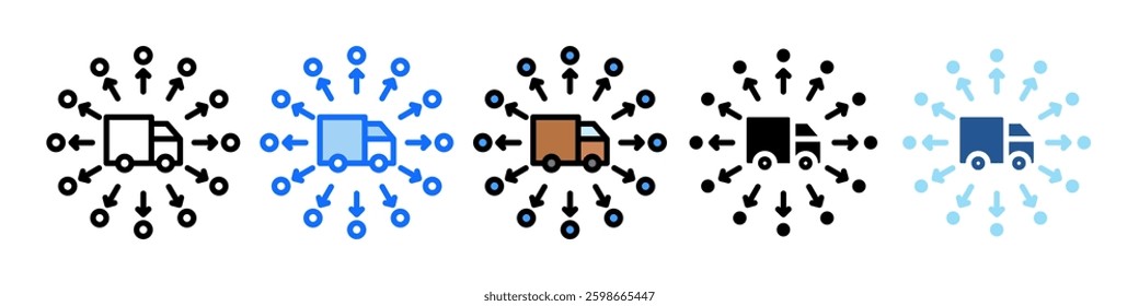 Distributor Icon Set Multiple Style Collection