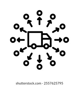 distributor Vector Lineal Icon on white background.