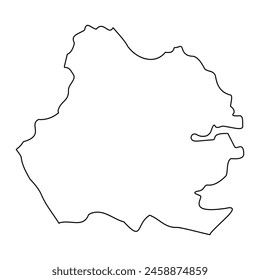 Mapa del Distrito 3, división administrativa de Malta. Ilustración vectorial.