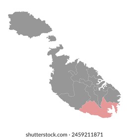 District 5 map, administrative division of Malta. Vector illustration.