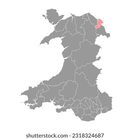 District of Alyn and Deeside map, district of Wales. Vector illustration.