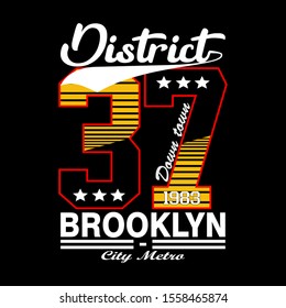 district Brooklyn city typography graphic