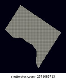 District of Columbia dotted map. Digital style map of the state on dark background. District of Columbia shape with circle dots. Colored dots style. Small size circles. Simple vector illustration.