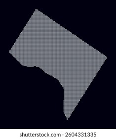 District of Columbia dotted map. Digital style map of the state on dark background. District of Columbia shape with square dots. Colored dots style. Small size squares. Classy vector illustration.
