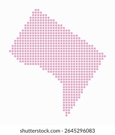 District of Columbia dotted map. Digital style map of the state on white background. District of Columbia shape with square dots. Colored dots style. Large size squares. Classy vector illustration.