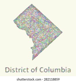 District of Columbia line art map