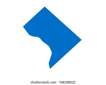 District of Columbia map Blue vector isolated on white background