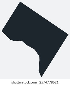 District of Columbia map. Just a simple border map. Shape of the state. Flat blank District of Columbia outline. Vector boundary illustration.