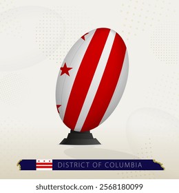 District of Columbia Rugby Ball on Rugby Kicking Tees with Modern Design. Illustration perfect for sports, national pride, and rugby-related projects.