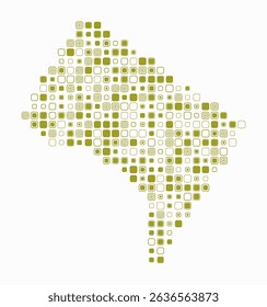 District of Columbia, shape of the state build of colored cells. Digital style map of the District of Columbia on white background. Large size rounded square blocks. Abstract vector illustration.