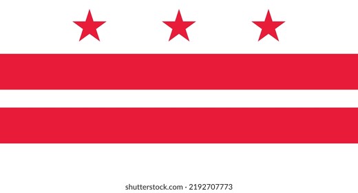 District of Columbia State Flag. Vektorgrafik.