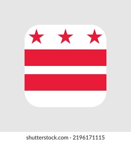 District of Columbia state flag. Vector illustration.