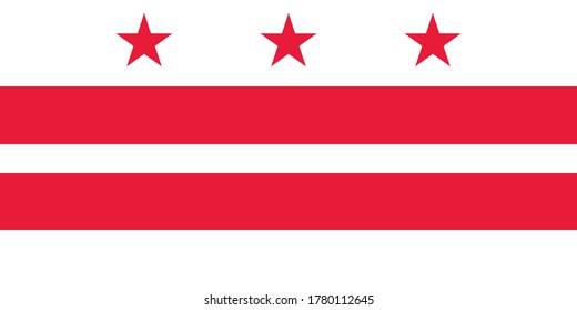 District of Columbia USA - Washington, D.C. flag in official proportions and color, vector