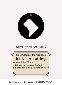 District of Columbia in your heart, Indiana on pendant. laser-cut metal template captures the essence of District of Columbia beauty.