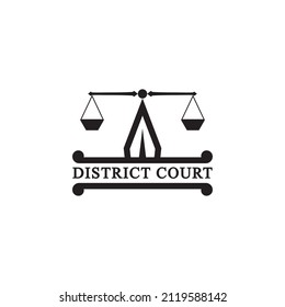 district court logo emblem. scales on the cutting edge.