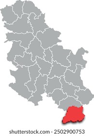 pčinja district map ADMINISTRATIVE DIVISIONS of SERBIA 3d isometric map