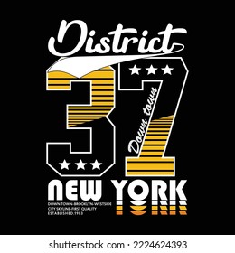 district new york,slogan tee letter typography graphic design,for print t shirt,illustration vector art