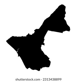 Mapa del distrito de Port Talbot, distrito de Gales. Ilustración vectorial.