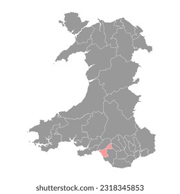 District of Port Talbot map, district of Wales. Vector illustration.