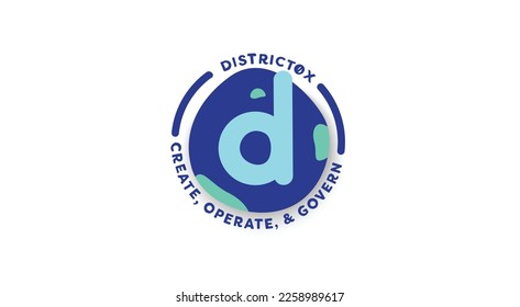 district0x, DNT cryptocurrency logo on isolated background with copy space. 3d vector illustration of district0x, DNT Token icon banner design concept.