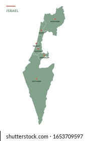 Districts and administrative map of Israel.