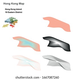 Los distritos del mapa de Hong Kong