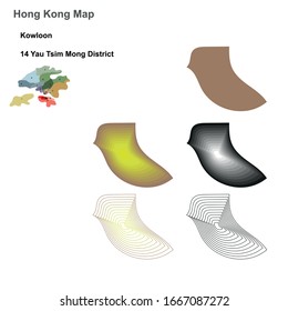 Los distritos del mapa de Hong Kong