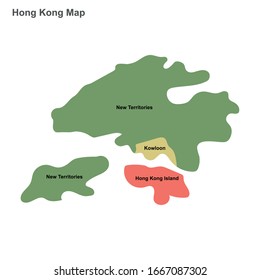 Los distritos del mapa de Hong Kong