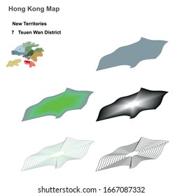 Los distritos del mapa de Hong Kong