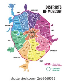distritos de moscou. mapa das regiões de moscou