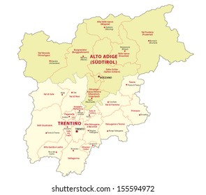 districts of trentino-alto adige-suedtirol