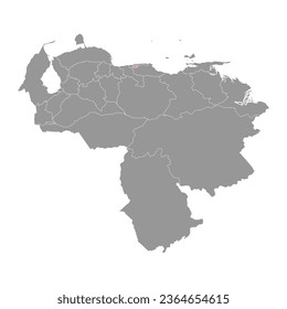 Distrito Capital map, administrative division of Venezuela.
