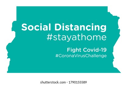 Distrito Federal do Brasil Brazil map with Social Distancing stayathome tag