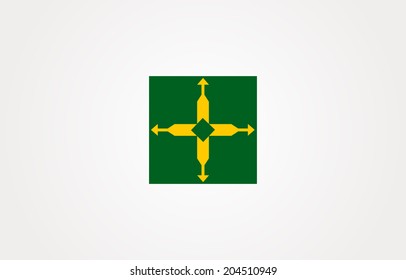 Distrito Federal flag vector illustration isolated on background. Brazil State flag Federal district national symbol. Patriotic emblem. South America territory.