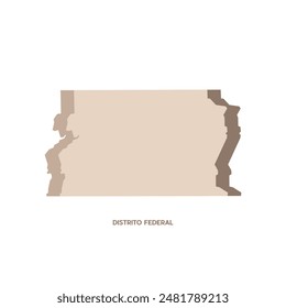 Distrito Federal Map - World Map International vector template. Brazil region silhouette vector illustration