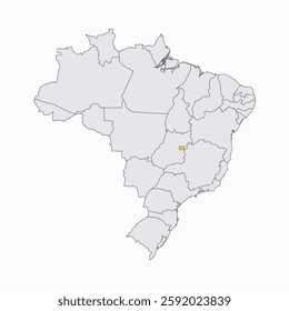 Distrito Federal Region highlighted on Brazil map