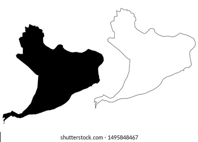 Distrito Nacional Province (Dominican Republic, Hispaniola, Provinces of the Dominican Republic) map vector illustration, scribble sketch  Santo Domingo (D.N.) map