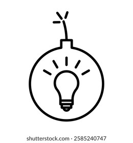 Distruptive Innovation icon Flat vector set outline