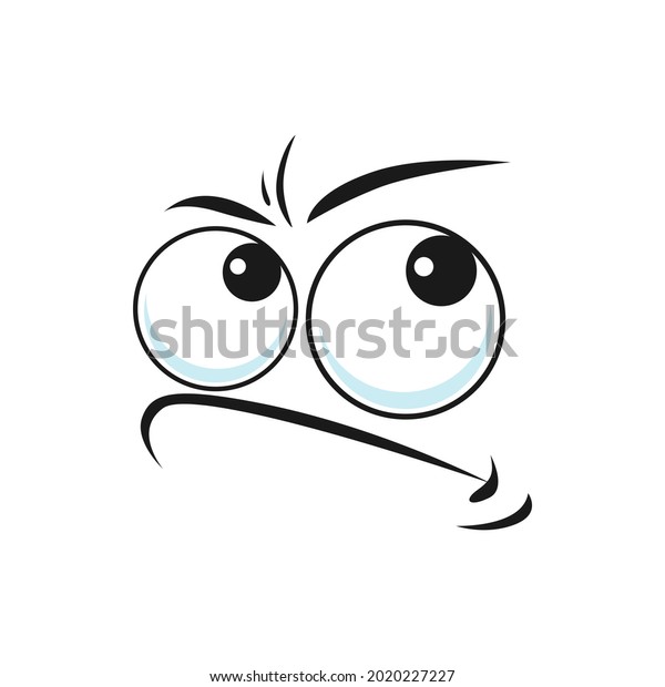 Distrustful Emoji Big Eyes Curved Smile Stock Vector (Royalty Free ...