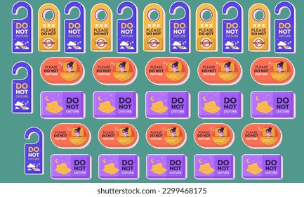 disturb label template vector illustration flat design set