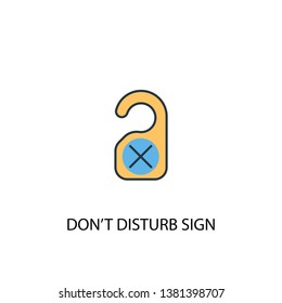 don’t disturb sign concept 2 colored line icon. Simple yellow and blue element illustration. don’t disturb sign concept outline symbol design