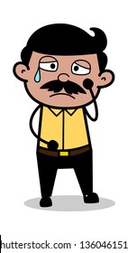 Disturbed - Indian Cartoon Man Father Vector Illustration